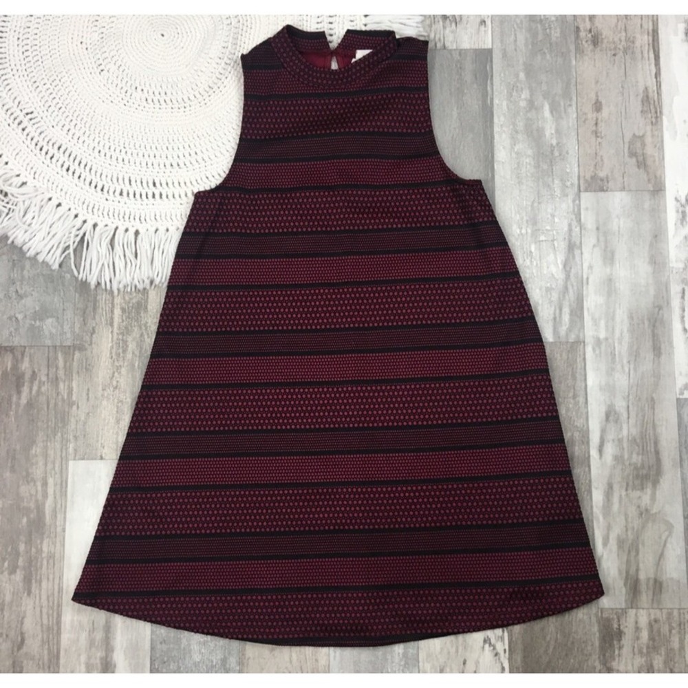 NWTS! Women's Medium Everly Black Red High Neck Sleeveless Swing Shift Dress